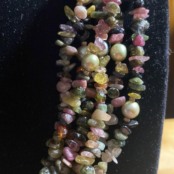 Multi strand tourmaline w/earrings set - Picture 3 of 9